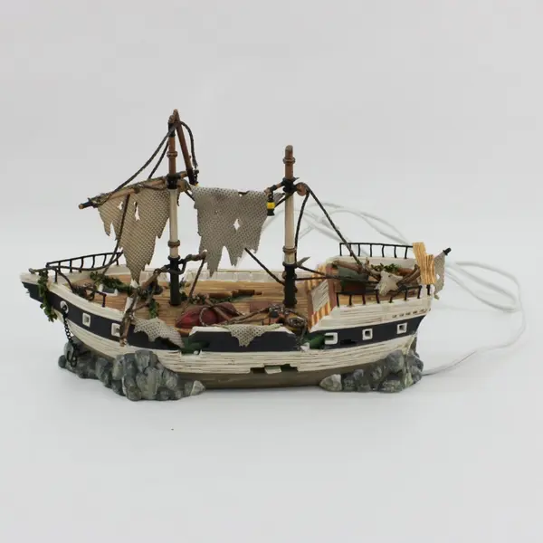 Department 56 Spooky Schooner #55087 Halloween 2001 Retired Light Sound
