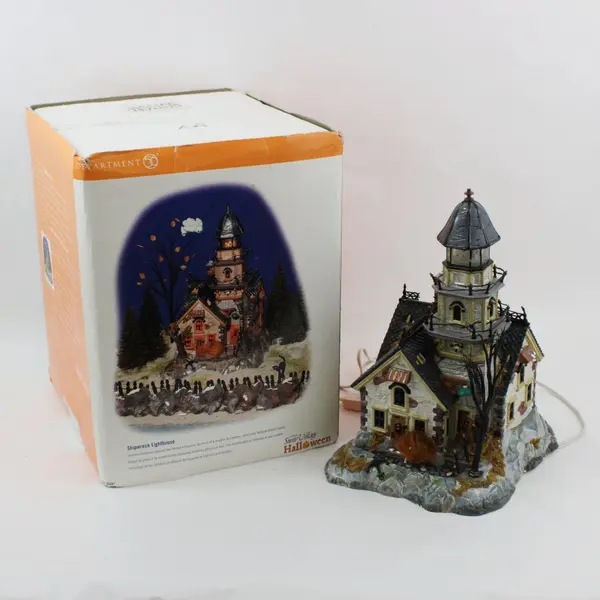 Department 56 Snow Village Halloween Shipwreck Lighthouse #55088 As-Is