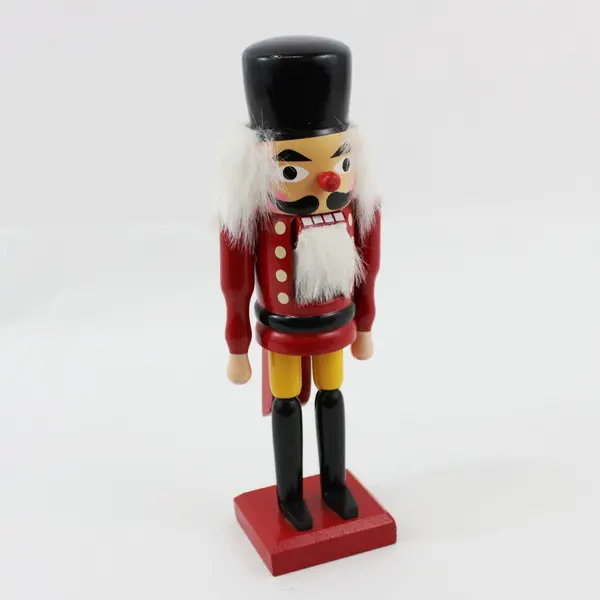 Wood Soldier Nutcracker Red Uniform Black Hat 10 Inch