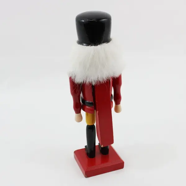 Wood Soldier Nutcracker Red Uniform Black Hat 10 Inch
