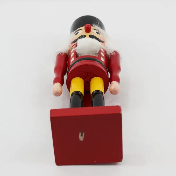 Wood Soldier Nutcracker Red Uniform Black Hat 10 Inch