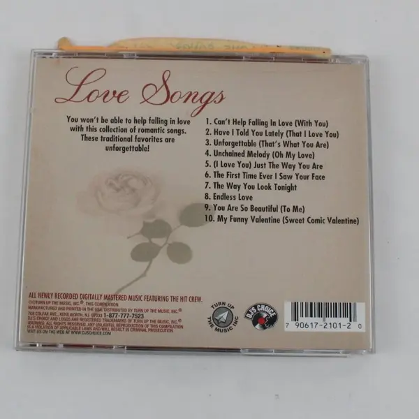 Turn Up The Music TUTM 2101-2 Love Songs CD Romantic Rose Cover