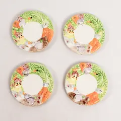 Lot of 4 Vintage 1995 Children's Tea Set Ceramic Easter Saucers For Replacements