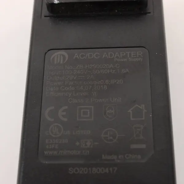 Mulin ZB-H290020A-C AC/DC Adapter 100-240V 29V DC 2A Output