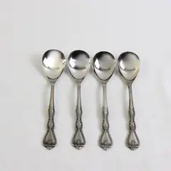 Set of 4 Noritake Sylvia Sugar Spoons 18/8 Stainless Steel Satin Finish 5.75 In