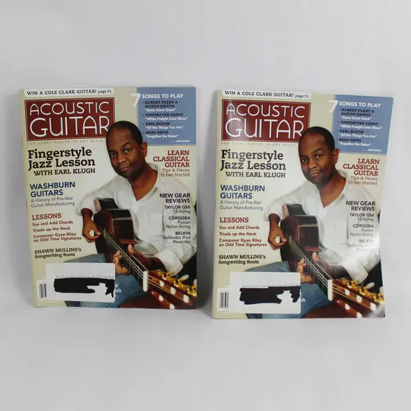 Lot Of 2 Acoustic Guitar Magazines Featuring Earl Klugh January 2009