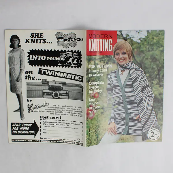 Vintage Modern Knitting Magazine Machine Knitting September 1969 For Autumn