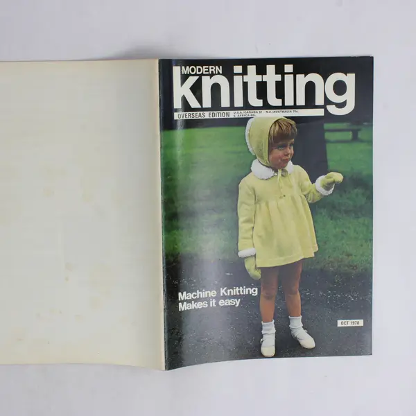 Vintage Modern Knitting Magazine Machine Knitting October 1970 Machine Knitting