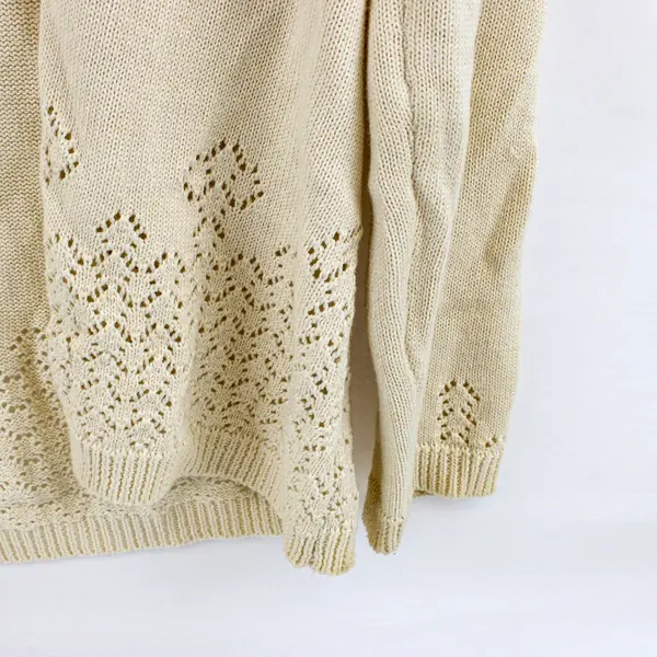 Liz Claiborne Solid Cream Color Long Sleeve Knit Sweater Cardigan Womens Size M
