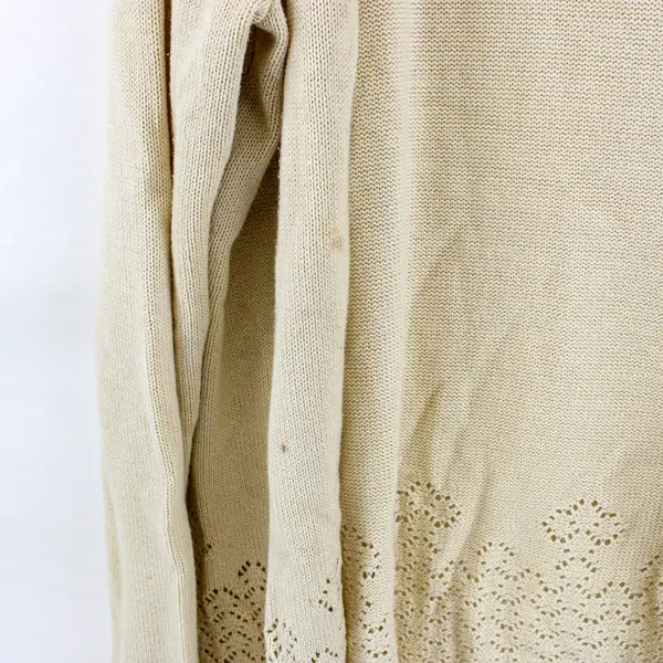Liz Claiborne Solid Cream Color Long Sleeve Knit Sweater Cardigan Womens Size M