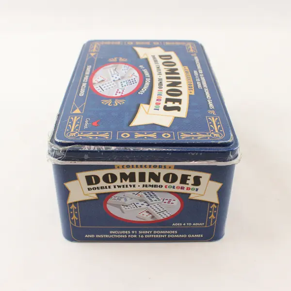 Cardinal Dominoes Double Twelve Jumbo Color Dot Tin 9512C
