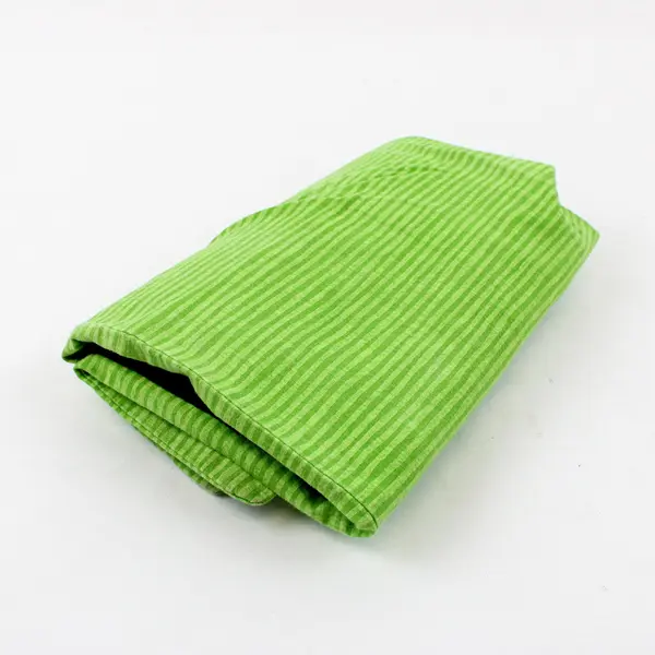 Namaste in Bed Embroidered Queen Pillowcase Green Black Striped