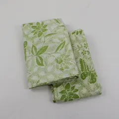 Set of 2 Chartreuse Green Floral Leaf Print Standard Cotton Pillowcases