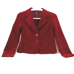RQT Petite Red Corduroy Button-Down Blazer Size PS