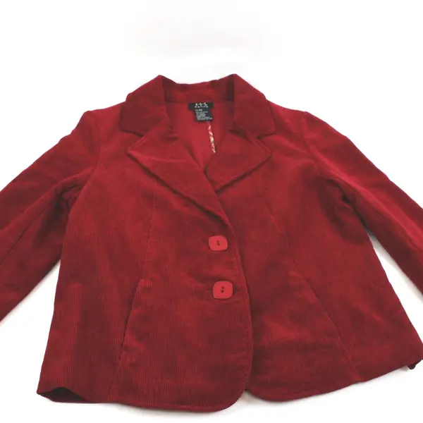 RQT Petite Red Corduroy Button-Down Blazer Size PS