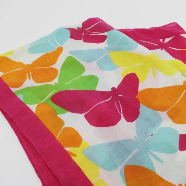 Jessica Simpson Women's Multicolor Butterfly Print Scarf 28x72