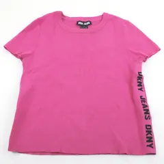 DKNY Jeans Women's Large Hot Pink Ribbed Short Sleeve Top
