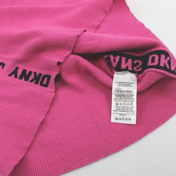 DKNY Jeans Women's Large Hot Pink Ribbed Short Sleeve Top