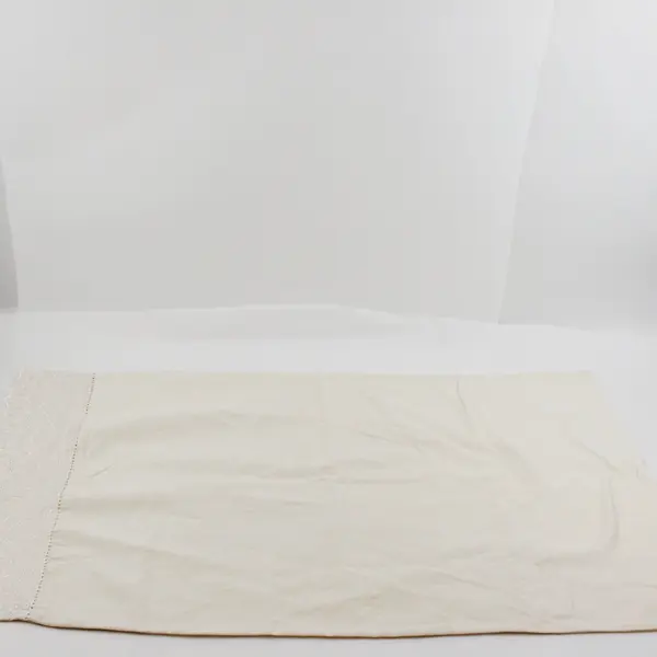 Britannica King Size Cotton Pillowcase Cream Cutwork Trim