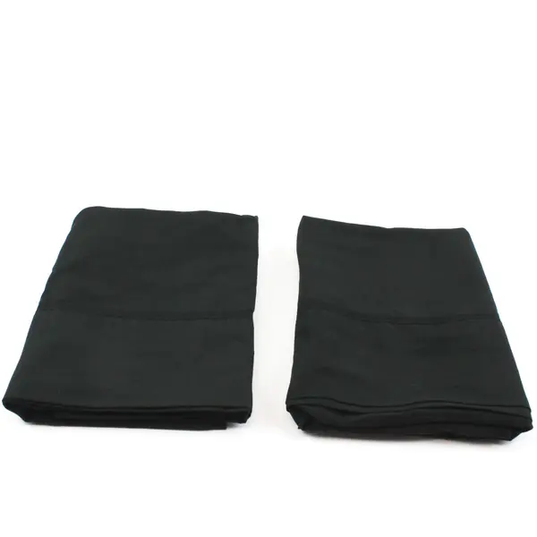Set of 2 Solid Black King Size Pillowcases