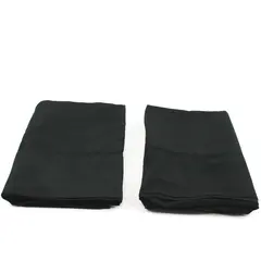 Set of 2 Solid Black King Size Pillowcases