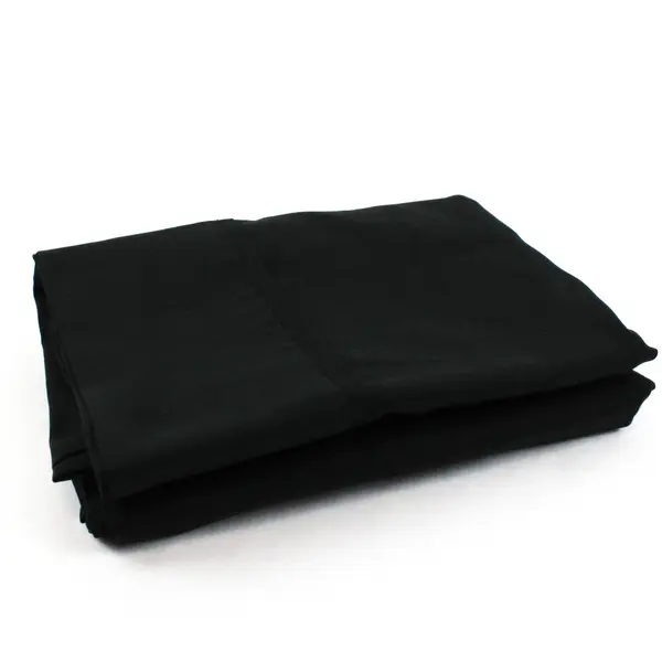 Set of 2 Solid Black King Size Pillowcases
