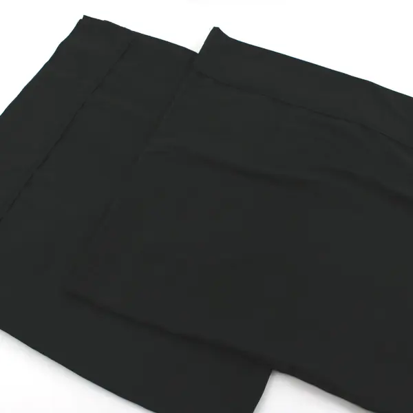 Set of 2 Solid Black King Size Pillowcases