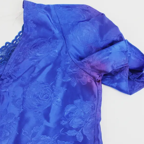 Vintage 1980s Bonnell Dress Co 2 Pc Royal Blue Set Women's Petite 6P FLAWED