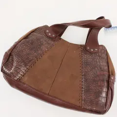 Jody Coyote Brown Suede Leather Studded Tote Bag