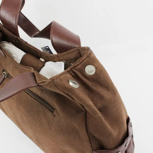 Jody Coyote Brown Suede Leather Studded Tote Bag