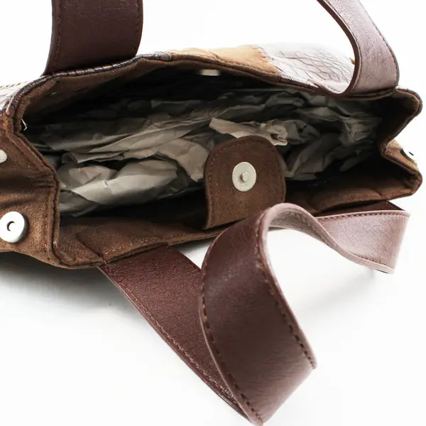 Jody Coyote Brown Suede Leather Studded Tote Bag