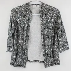 Weekends by Chico's Women's Black White Mandala 3/4 Sleeve Shrug 0