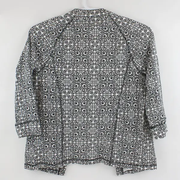 Weekends by Chico's Women's Black White Mandala 3/4 Sleeve Shrug 0