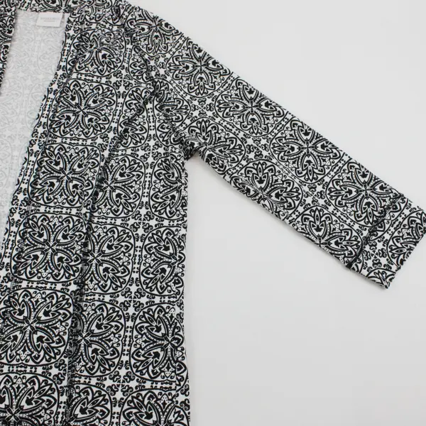 Weekends by Chico's Women's Black White Mandala 3/4 Sleeve Shrug 0