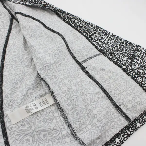 Weekends by Chico's Women's Black White Mandala 3/4 Sleeve Shrug 0