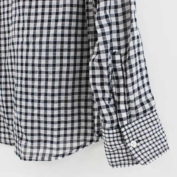Broome & Allen Women's M Blouse Black/White Gingham 100% Cotton Long Sleeve