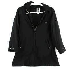 CS Signature Women's Black Windbreaker Jacket Medium Detachable Hood