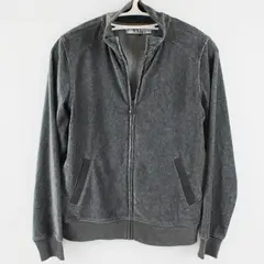 New York Laundry Women's Gray Ribbed Zip-Up Jacket Size PM