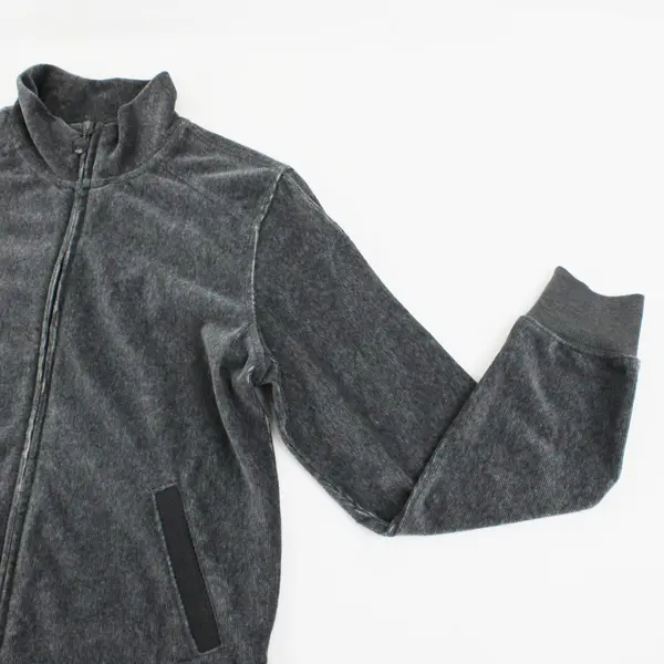 New York Laundry Women's Gray Ribbed Zip-Up Jacket Size PM