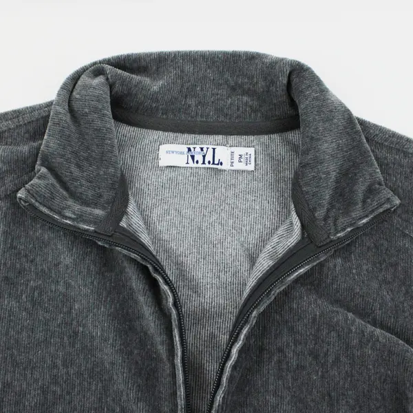 New York Laundry Women's Gray Ribbed Zip-Up Jacket Size PM