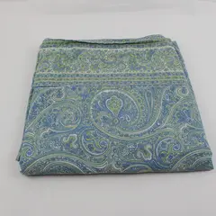 April Cornell Blue Yellow Paisley Cotton Tablecloth 56x110