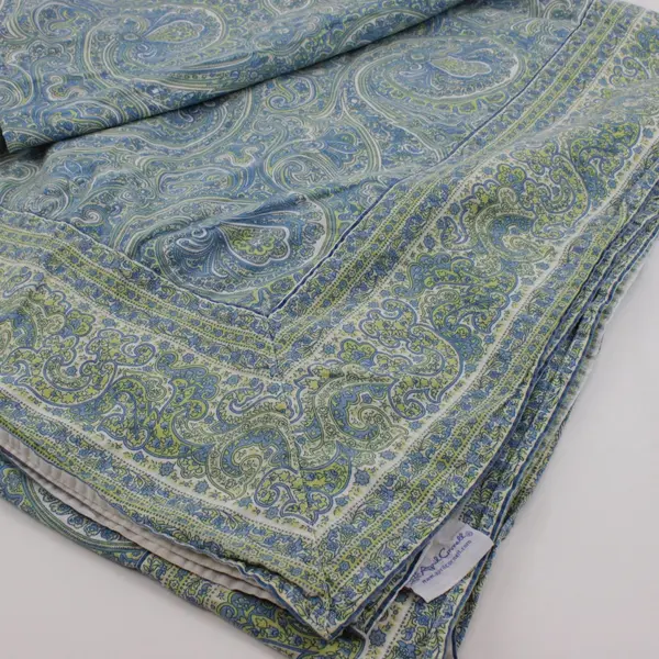 April Cornell Blue Yellow Paisley Cotton Tablecloth 56x110