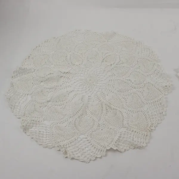 Lot of 5 Off-White Crochet Doilies 11-24" Assorted Sizes Craft Decor