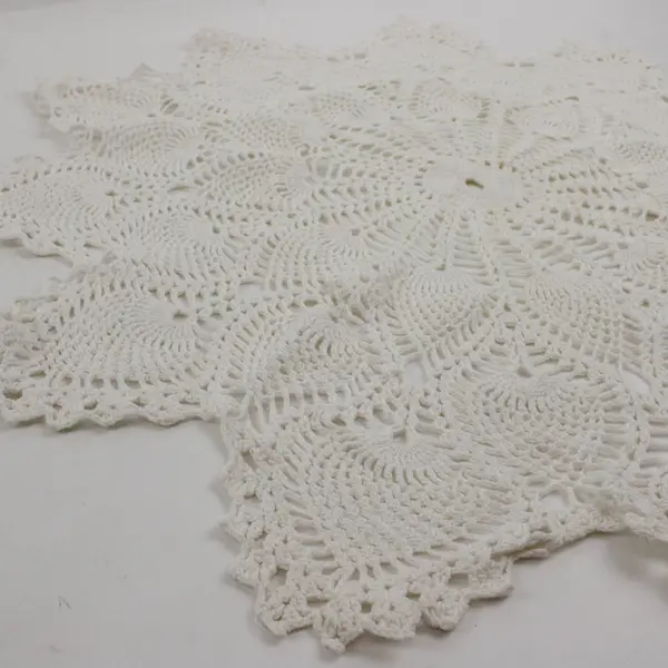 Lot of 5 Off-White Crochet Doilies 11-24" Assorted Sizes Craft Decor