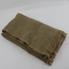 Burlap Fringed Rectangular Tablecloth 46 x 66 Inches Dining Table Linen
