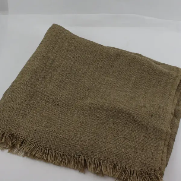Burlap Fringed Rectangular Tablecloth 46 x 66 Inches Dining Table Linen