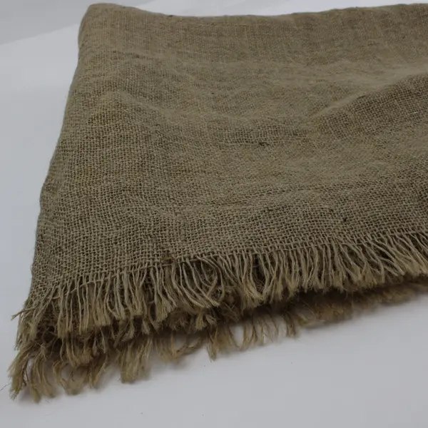Burlap Fringed Rectangular Tablecloth 46 x 66 Inches Dining Table Linen