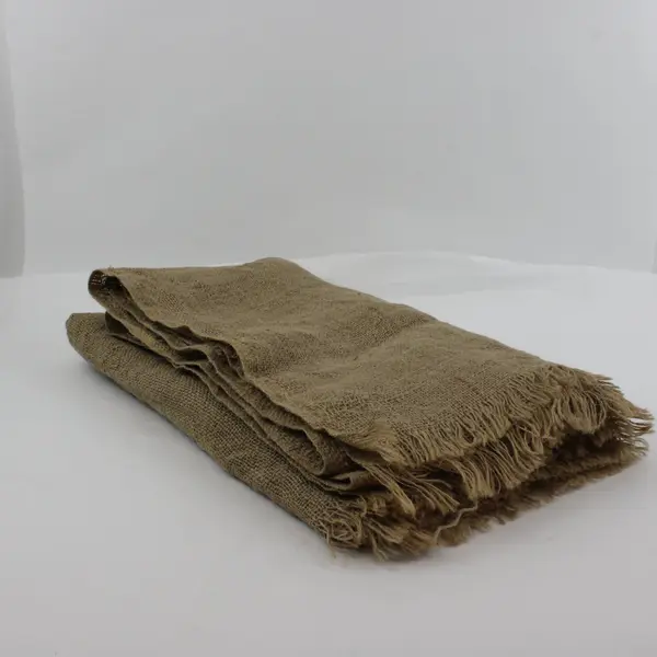 Burlap Fringed Rectangular Tablecloth 46 x 66 Inches Dining Table Linen