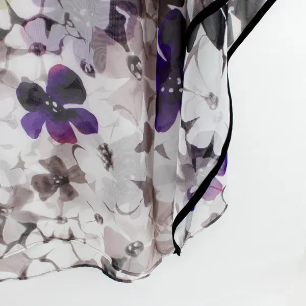 Quintessential Women's Small Sheer Floral Print Poncho Top