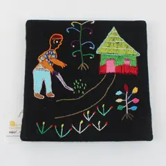 Quilts For Empowerment Hand-Embroidered Wall Art 8x8 Inch